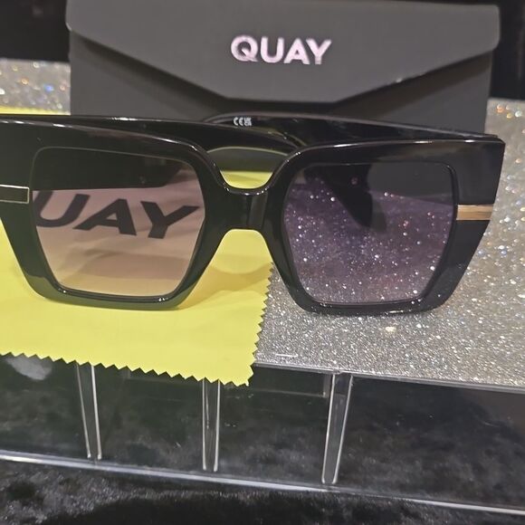 Quay Australia Notorious 50MM Square Sunglasses- Black main image 4